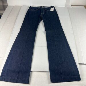 7 For All Mankind Jeans Women's 28 Long Dojo Flare Boho Low Rise Dark Blue Denim